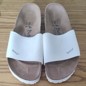 Betula Women’s White Slide Sandals with Contoured Footbed